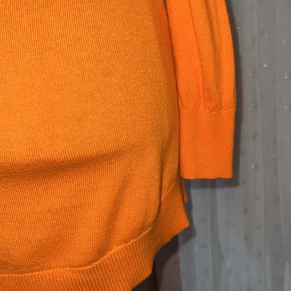 Michael Kors Size XS Orange Cold Shoulder Sweater - Picture 11 of 15